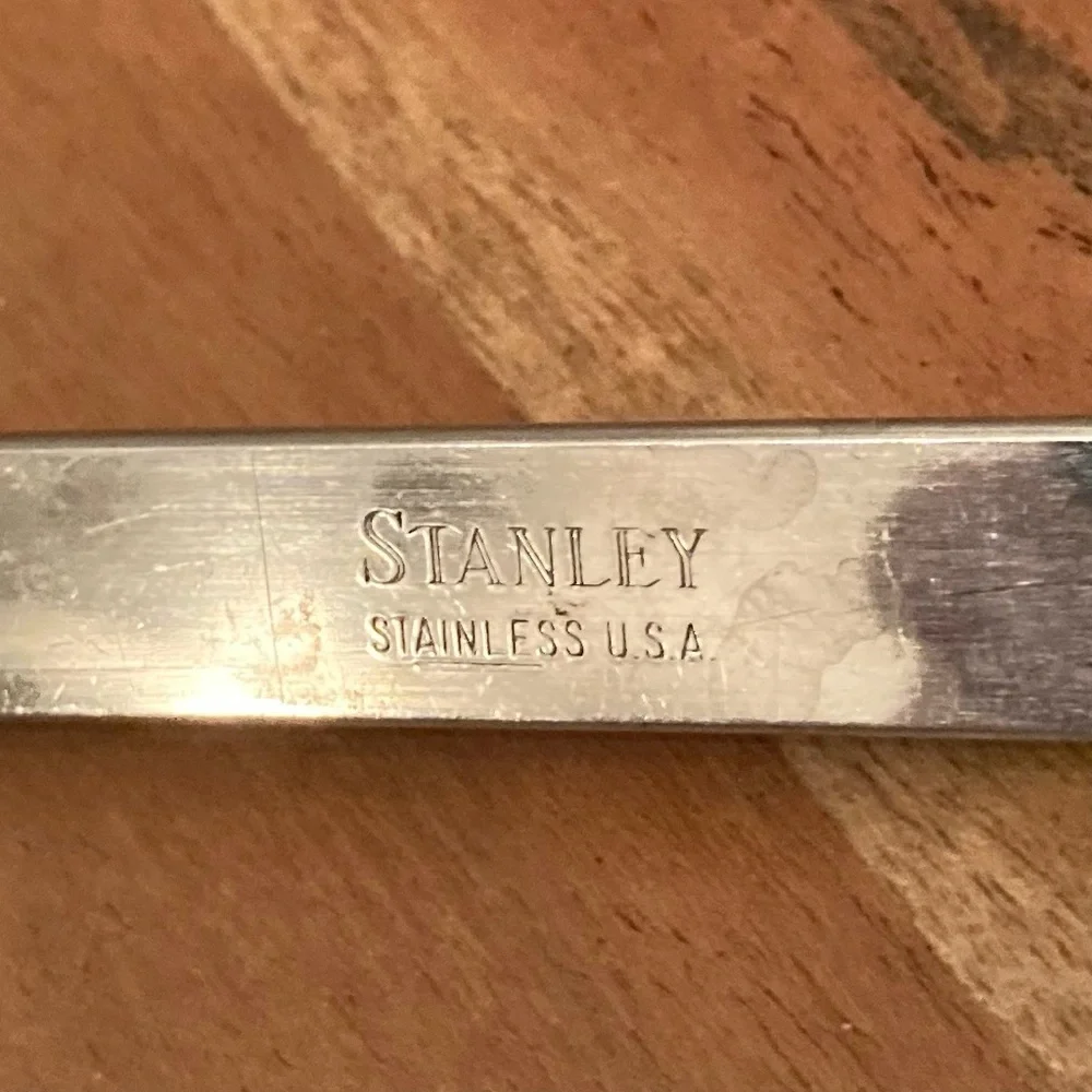 Vintage Stanley Stainless Steel Meat Fork with Unique Curved Keyhole Handle
